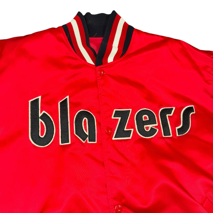 Rare Portland Trail  Blazers 80's Red Satin Jacket Sz 2X