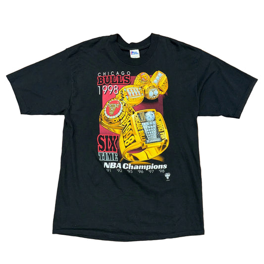 Pro Player 1998 Chicago Bulls Six Rings Tee Sz 2X
