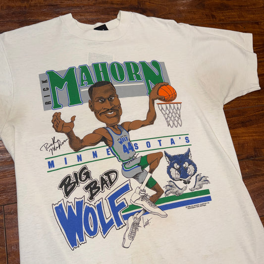 Screen Stars Minnesota Timberwolves Rick Mahorn “Big Bad Wolf” Tee Sz L