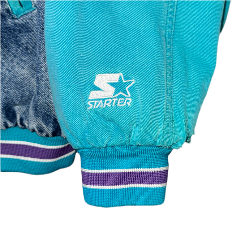 90’s Starter Charlotte Hornets Denim Jacket Sz M