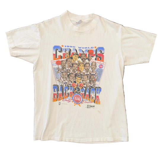 90’s Detroit Pistons Charcuterie Back 2 Back Champs Tee Sz L