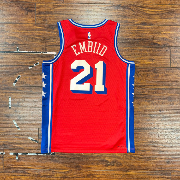 Jordan Philadelphia 76ers Joel Embiid Jersey Sz L