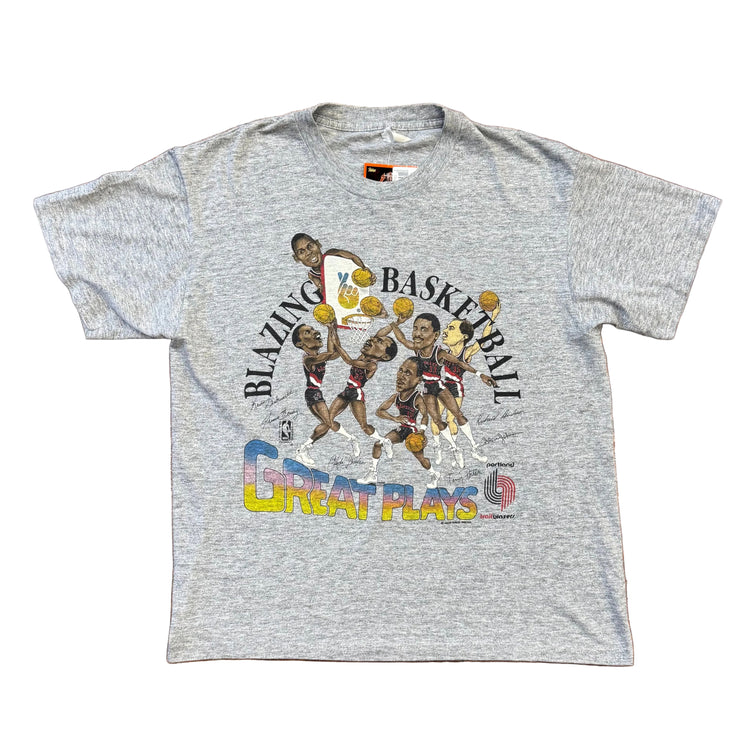 Salem Screen Printers 1988-89 Blazers "Great Plays" Tee Sz L