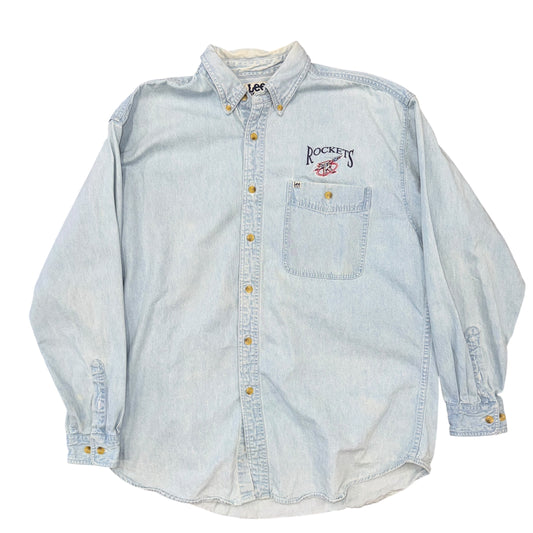 Lee Sport 90’s Houston Rockets Denim Button Down Sz L