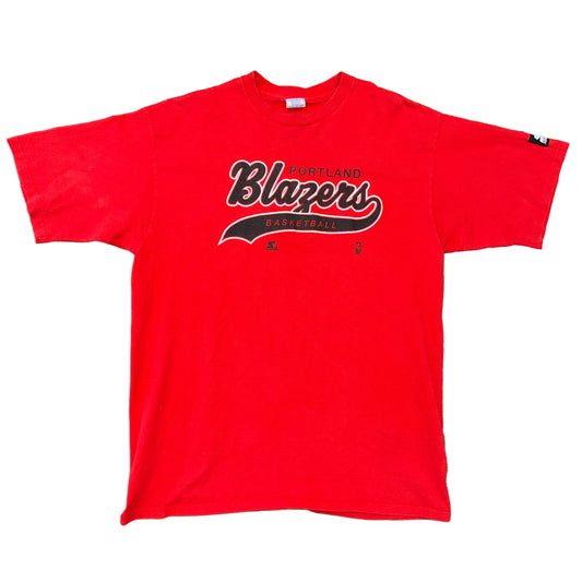 Starter Portland Trail Blazers Script Tee Sz XL