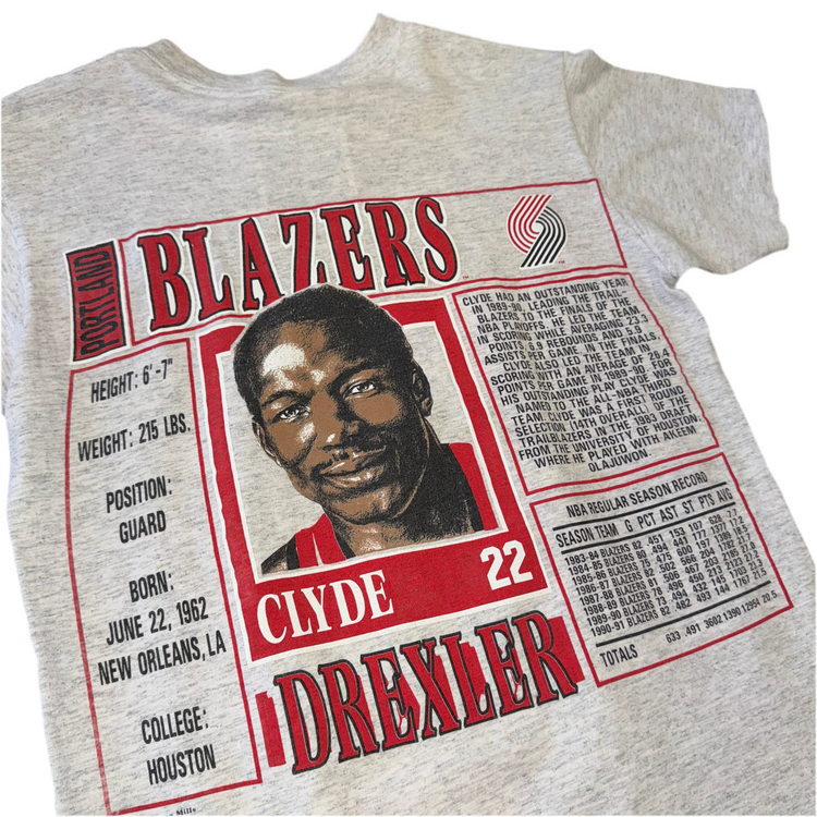 Nutmeg Portland Trail Blazers Clyde Drexler Tee Sz M
