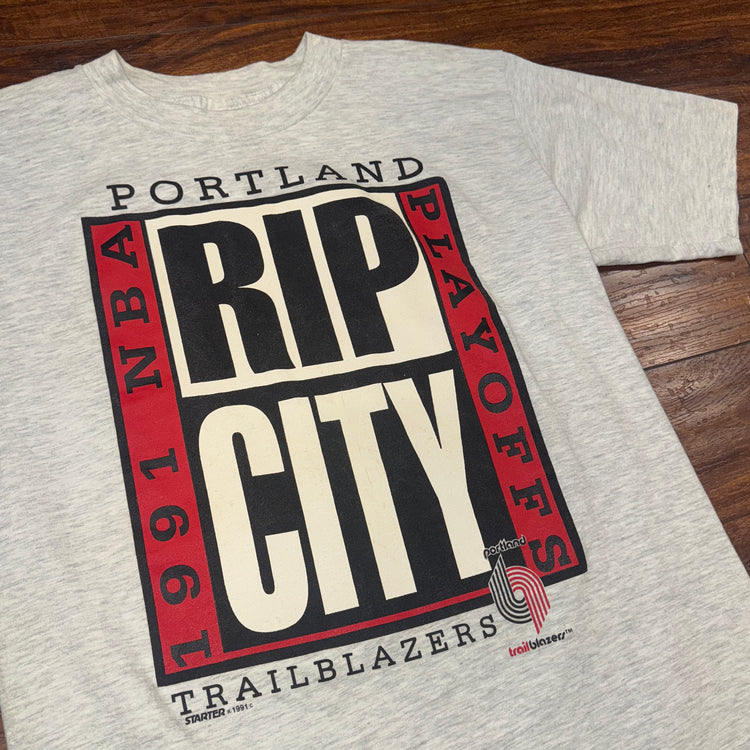 Portland Trail Blazers Rip City 1991 Playoffs Tee Sz L