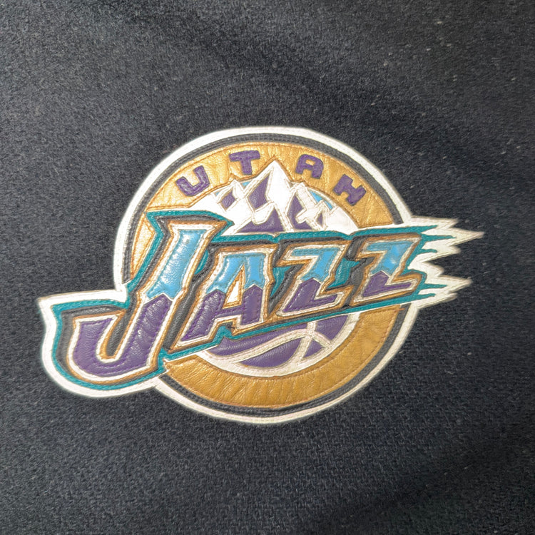 Jeff Hamilton Utah Jazz Leather Jacket Sz L