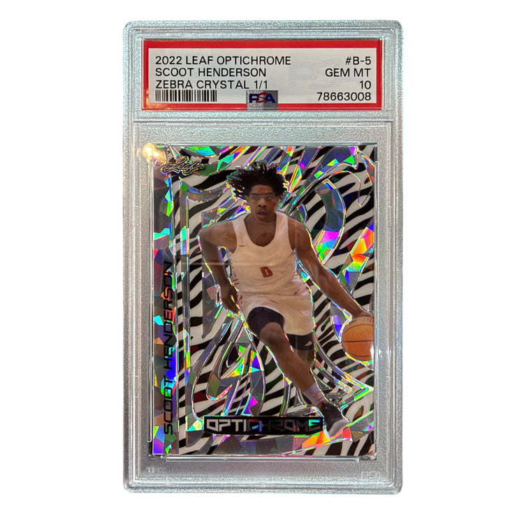 2022 Leaf Optichrome Scoot Henderson Zebra Crystal 1/1 #B-5 PSA 10 GEM MINT
