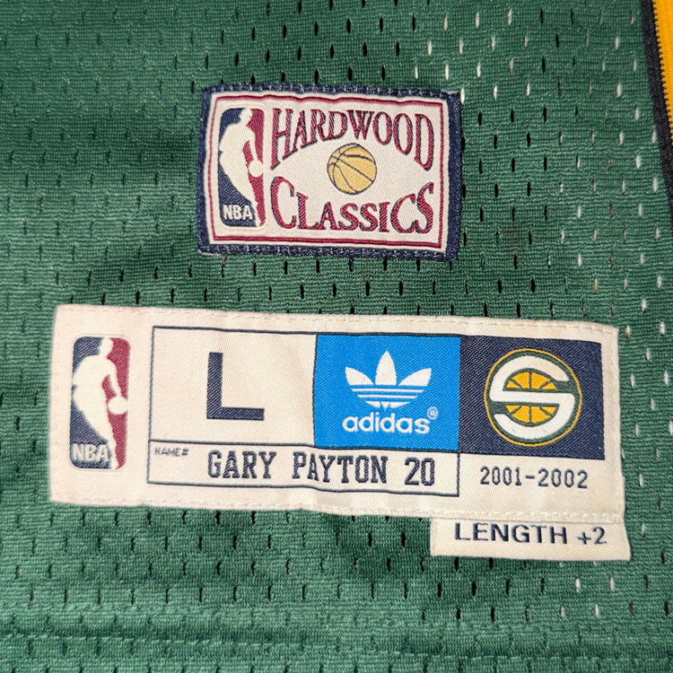 Adidas Hardwood Classic 2001-02 Seattle Supersonics Gary Payton Away Jersey Sz L