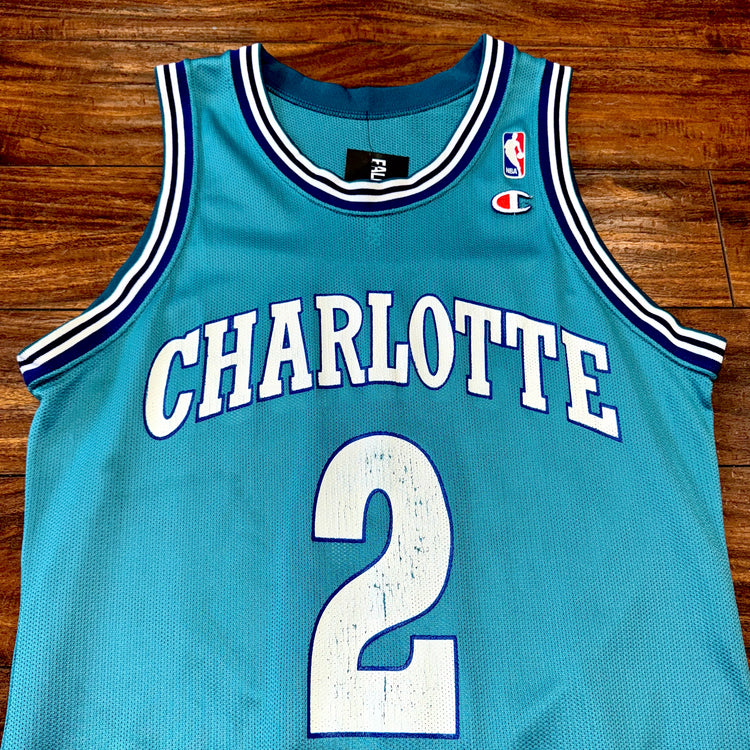 Champion Charlotte Hornets Larry Johnson Jersey Sz M