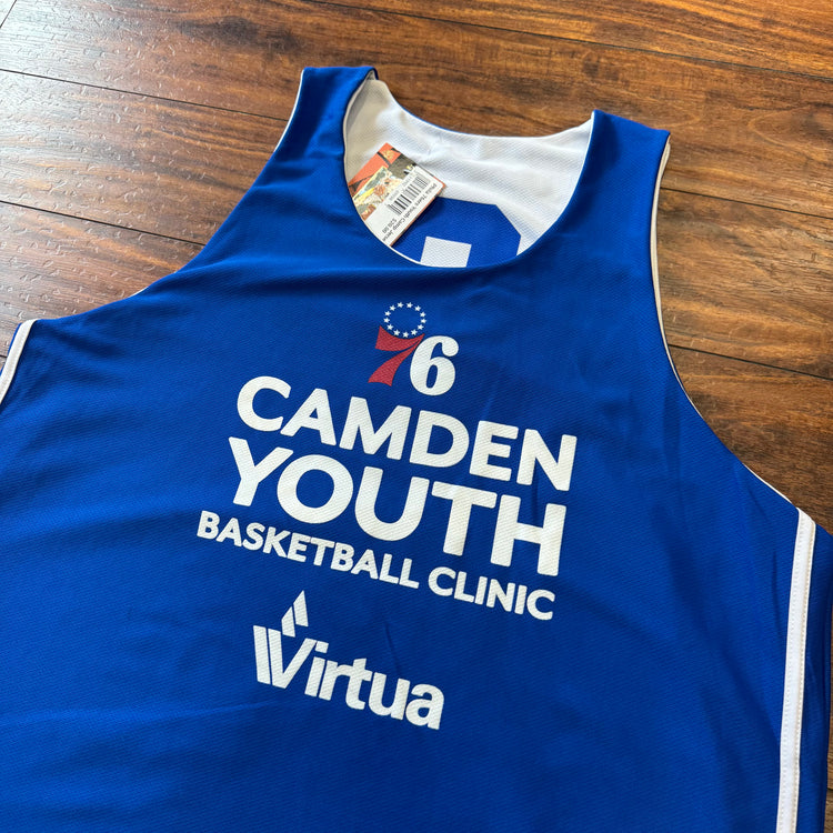 Phila 76ers Reversible Youth Camp Jersey Sz YXL