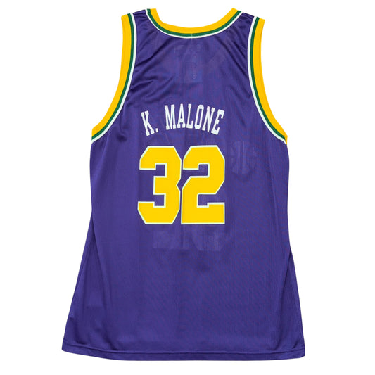 Champion 90's Utah Jazz Karl Malone Away Jersey Sz L