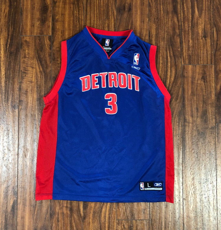 Reebok 00s Detroit Pistons Ben Wallace Youth Blue Jersey Size L