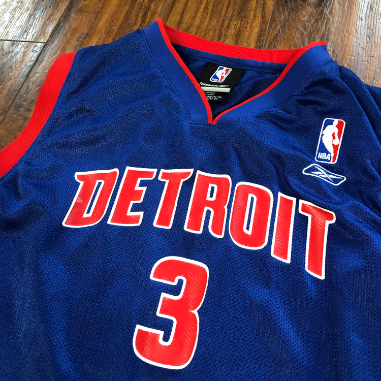 Reebok 00s Detroit Pistons Ben Wallace Youth Blue Jersey Size L