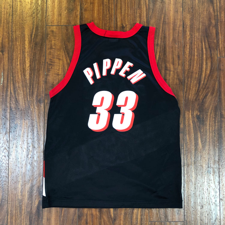 Champion 1999-00 Portland Trail Blazers Scottie Pippen Black Jersey Size Youth L