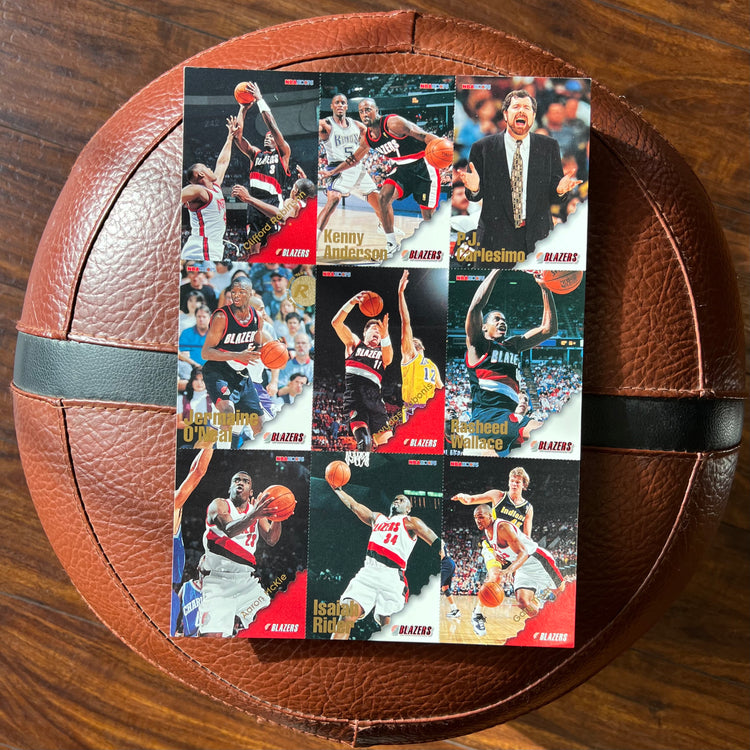NBA Hoops Skybox 1996-97 Uncut Blazers Card Sheet
