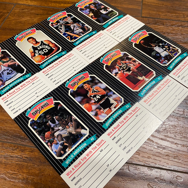 1988 Spurs Sweepstakes Uncut Sheet