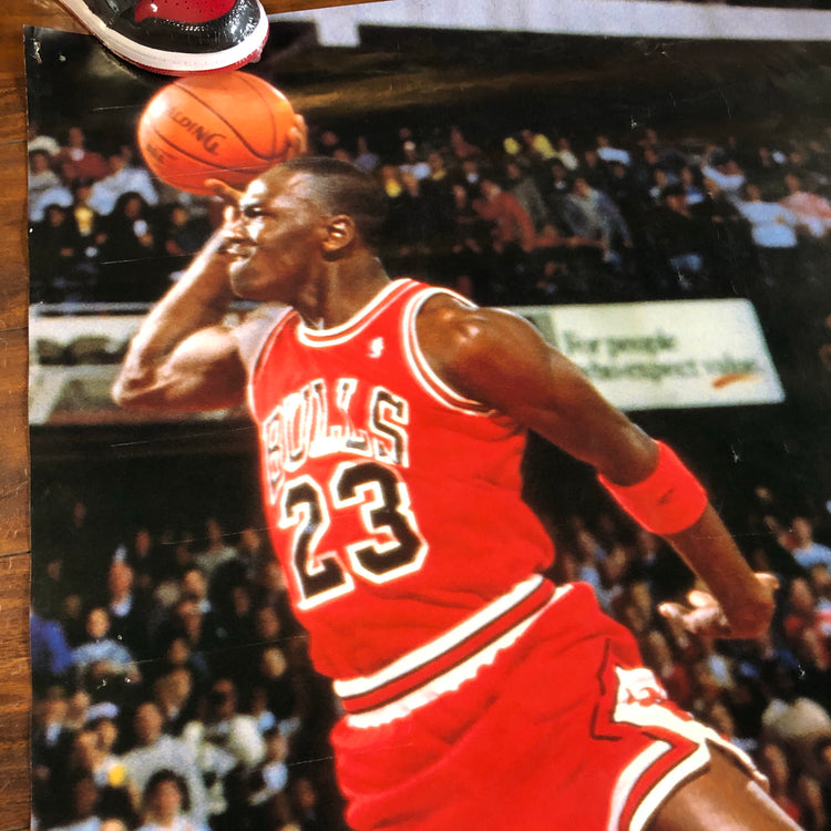 Sports Illustrated 80s MJ Free Throw Line Dunk Up Close Poster