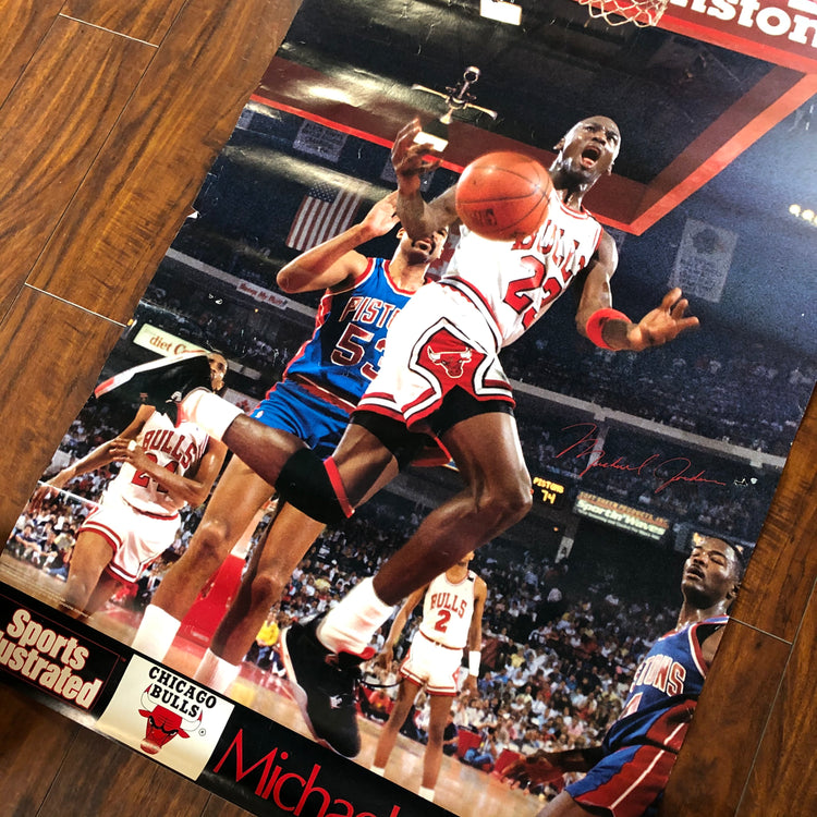 1989 Sports Illustrated Michael Jordan vs Bad Boyz Poster